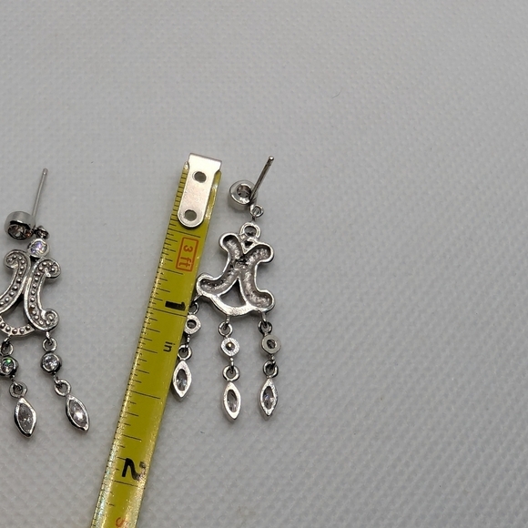 Elegant Silver Chandelier Earrings - Picture 5 of 6